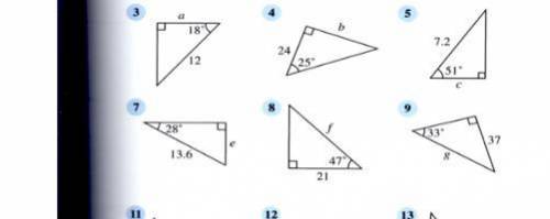 For each triangle below find the side that marked with the letter.

Please please be quick.
Soh co