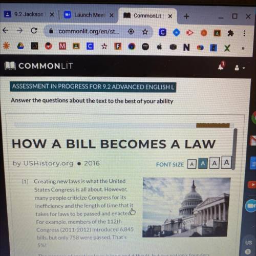 Commonlit answers how a bill becomes a law does anyone have this