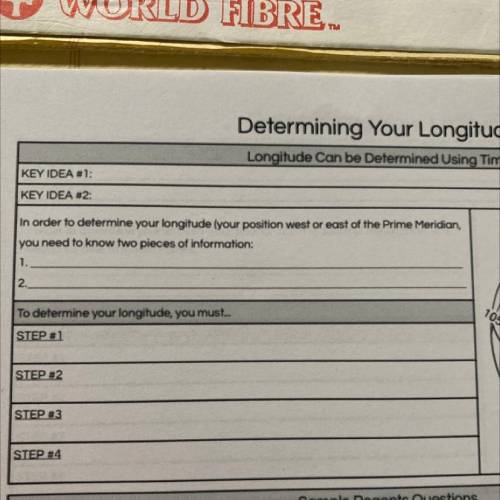 4 steps to determine your longitude are... 
And can you help me with the ones above it?