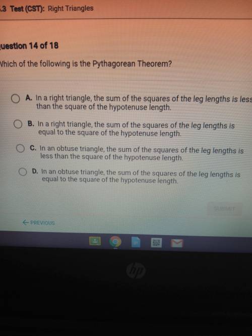 Which of the following is the pythagorean theorem?