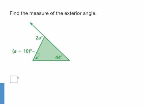 Find the measure of the exterior angle.