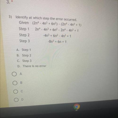 Explain what step is incorrect pls help quick!?!??