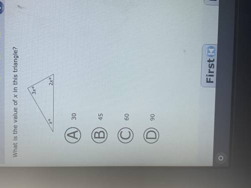 What is the value of x in this triangle?