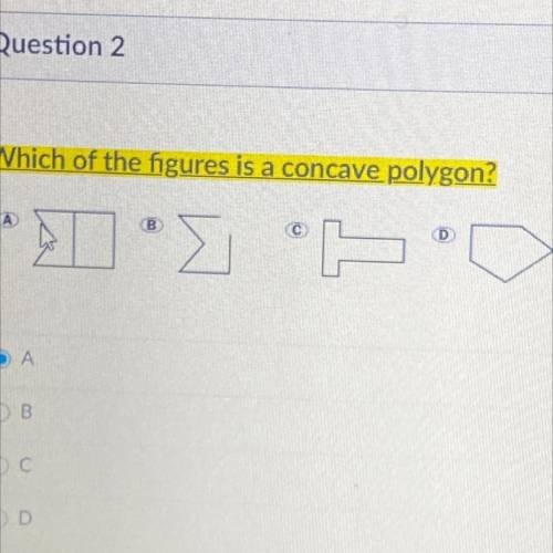Which of the figures is a concave polygon?