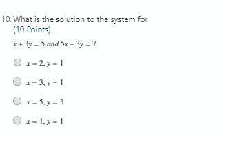 What is the solution to the system for?