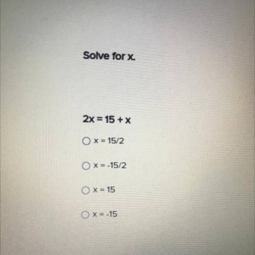 Solve for the x variable .