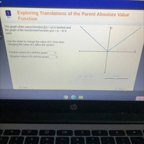 The graph of the parent function f(x) = [xis dashed and

the graph of the transformed function g(x