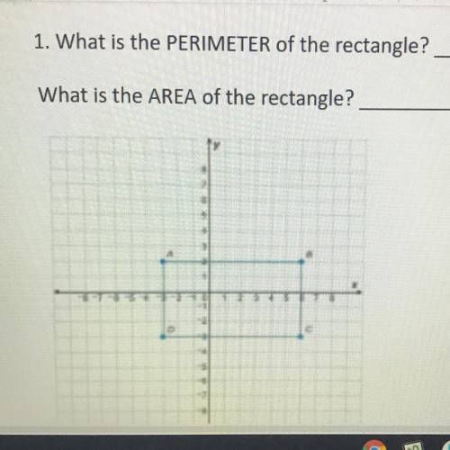 What is the PERIMETER of the rectangle?
What is the AREA of the rectangle?
