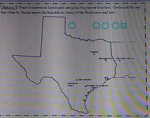 (WILL MARK AS BRAINLIST IF YOU ANSWER) : Trace Gutlerraz de Lara's path using the line/arrow functo