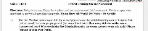 (ASAP 50 points)

The Fire Marshall comes in and tells the venue sponsor to use the social distanc