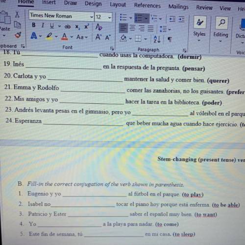 Plzz Help me with my Spanish homework ❤️❤️