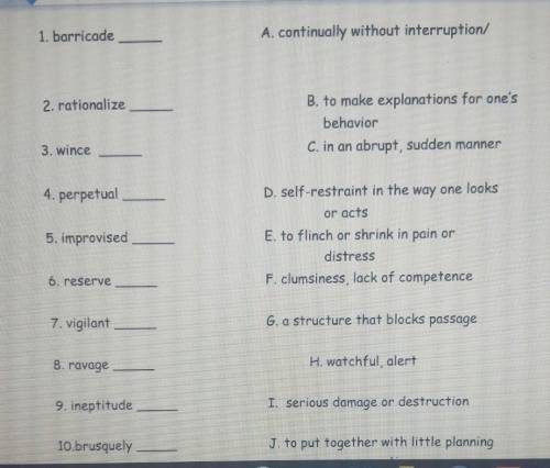 Please help me with this Vocabulary