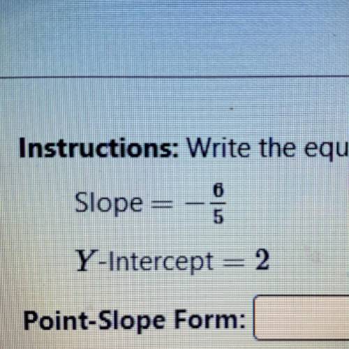 What is the point slope form