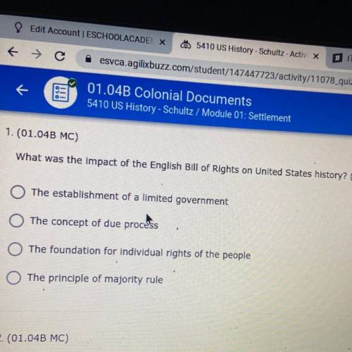 What was the impact of the English Bill of Rights on United States history?