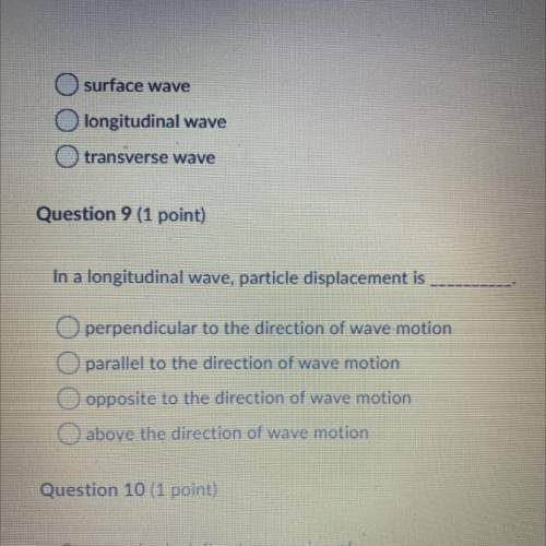 In a longitudinal wave, particle displacement is
