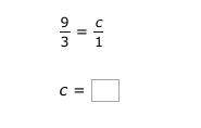 Solve for c in the proportion.