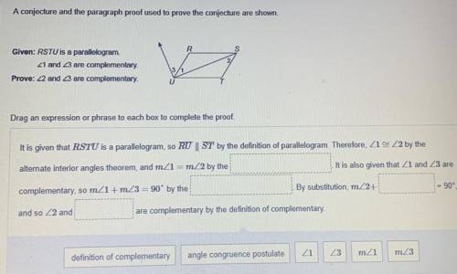A conjecture and the paragraph proof used to prove the conjecture are shown. 100 points please help
