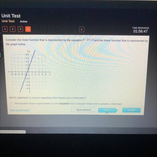 Consider the linear function that is represented by the equation Y - 2x+2 and the linear function t