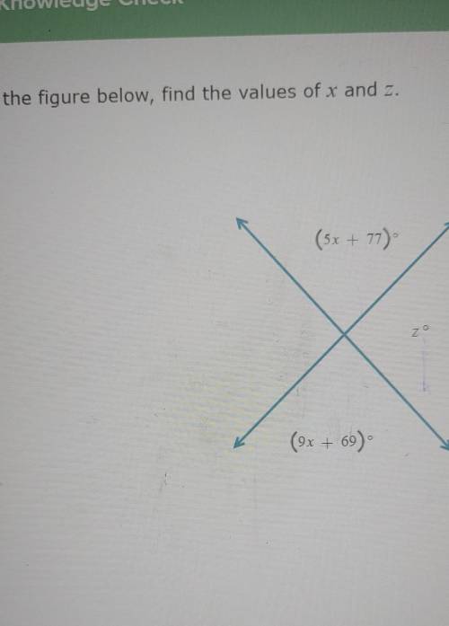Find the values of x and z.