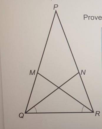 PQR is an isosceles triangle in which PQ = PR

M and N are points on PQ and PR such that angle MRQ