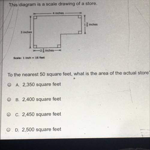 Unit 1 Scale Drawings Review

(6 OT 6)
This diagram is a scale drawing of a store.
4 inches
1 inch