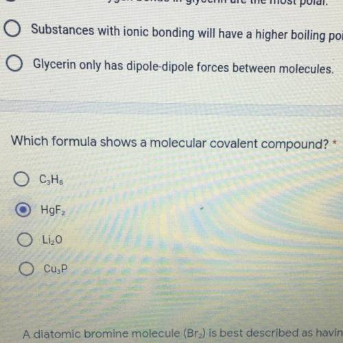 Which formula shows a molecular covalent compound? *