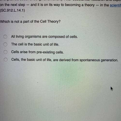 Which is not a part of the cell theory?