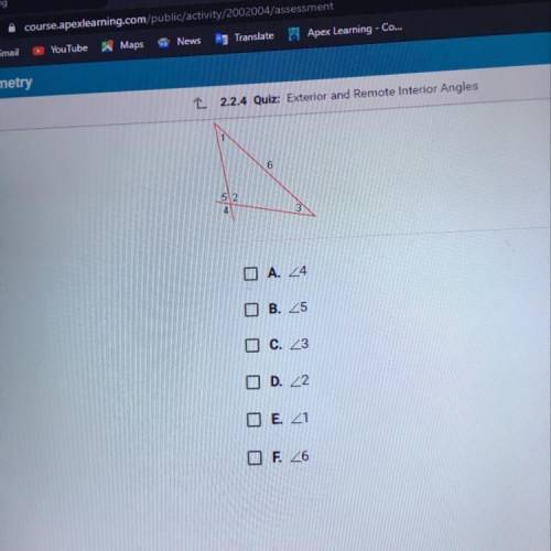 Which of the following are exterior angles? Check all that apply.