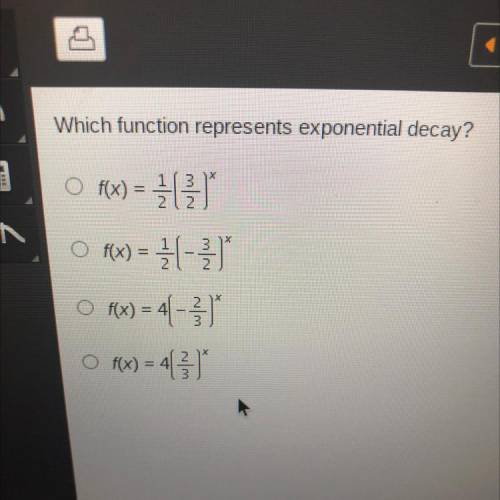 Which function represents exponential decay?