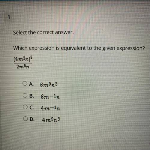 Which expression is equivalent to the given expression. pls help :)
