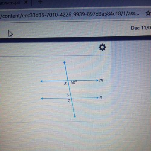 What is the angle number for x, y, and z