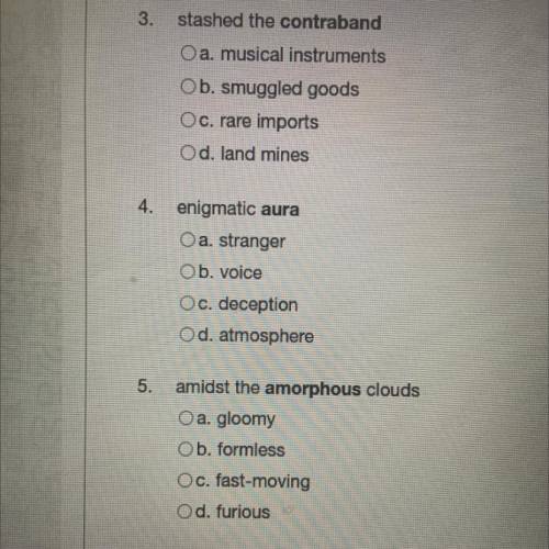 Please find the synonyms for 3,4 and 5 
Thank you