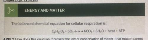 1. how does this equation represent the law of conservation of matter; that matter cannot be create