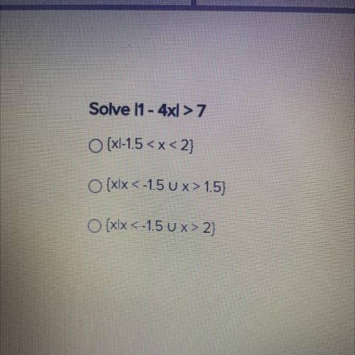 40 points! 
Solve |1-4x|>7