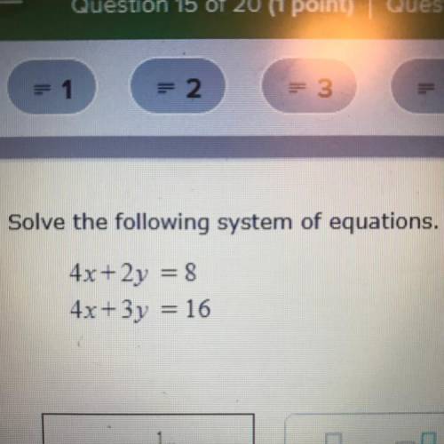 I need an answer for x = 
And y =