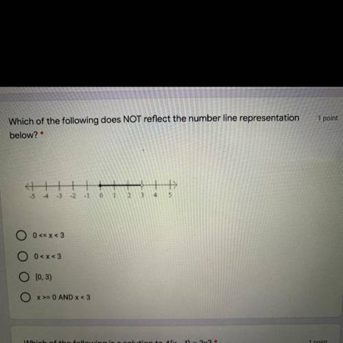 Which of the following does NOT reflect the number line