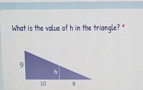What is the value of h in the triangle