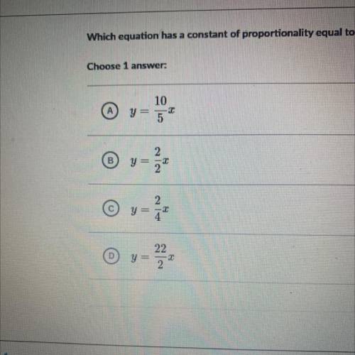 Which one has a constant of proportionality equal to 2?