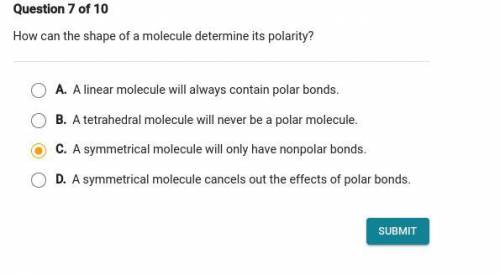 How can the shape of a molecule determine its polarity.