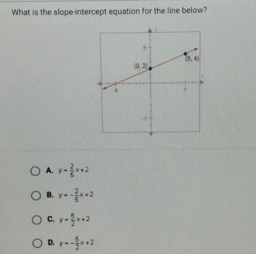 What is the slope-intercept equation for the line below?