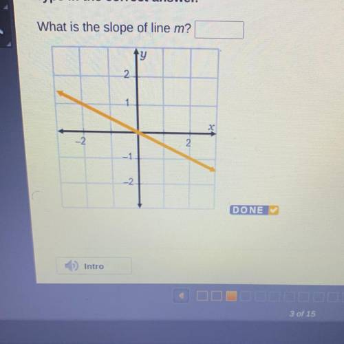 What is the slope of line m?