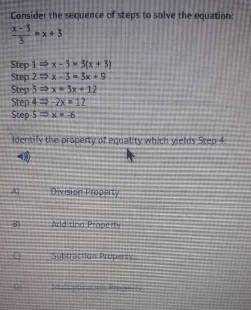 Identify the property of equality which yields step 4
