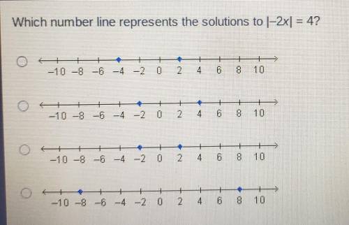****HELP ASAP TIMED TEST****

Which number line represents the solutions to 1-2x1 = 4? -10 - – Fj