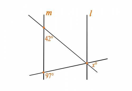 Will Give brainliest 40 POINTS

In the figure above, lines l and m are parallel. What is the value