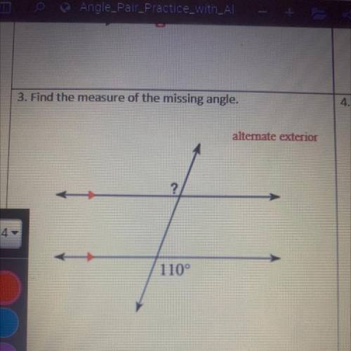 3. Find the measure of the missing angle.
Help me plzzzz i need help ASAP!!!