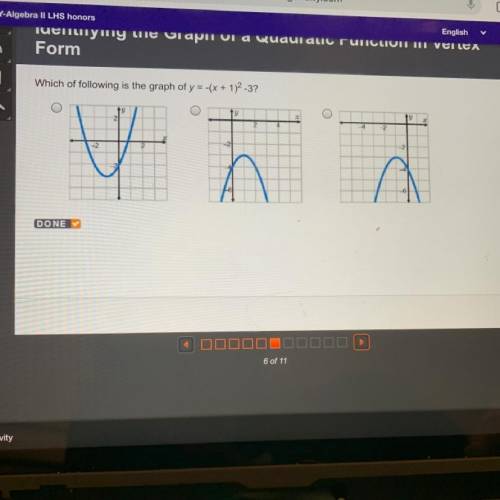 Which of following is the graph of y = -(x + 1)2-3?