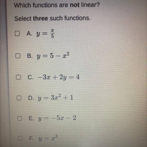 Which function are not linear ?