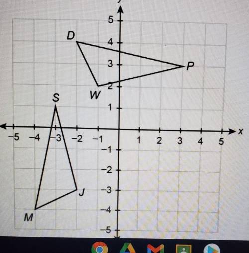 Use rigid motions to explain whether the triangles in the figure are congruent. Be sure to describe