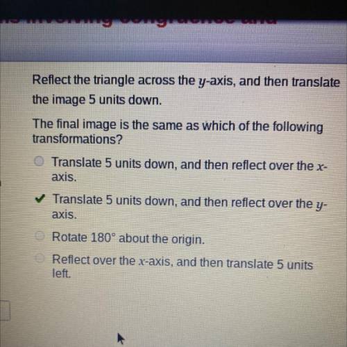 Select values to transform the figure.

Reflect the triangle across the y-axis, and then translate