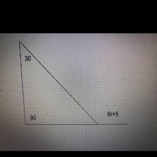 6. Find the value of r in the following triangle.